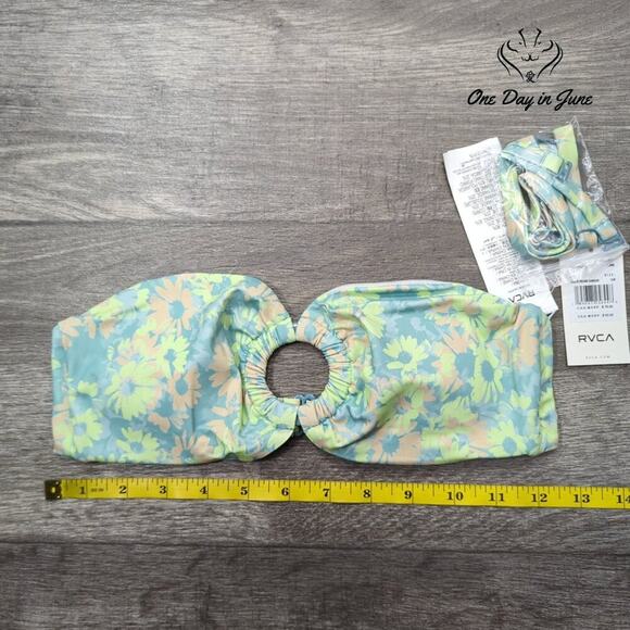 RVCA Field of Dreams Bandeau Bikini Top Size S - Picture 5 of 6